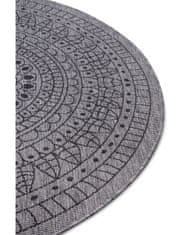 NORTHRUGS Kusový koberec Twin-Wendeteppiche 105476 Night Silver kruh – na von aj na doma 140x140 (priemer) kruh