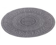 NORTHRUGS Kusový koberec Twin-Wendeteppiche 105476 Night Silver kruh – na von aj na doma 140x140 (priemer) kruh