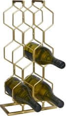 EXCELLENT Stojan na víno kovový 8 fliaš zlatá