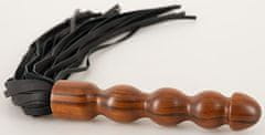 Zado Zado Wood Leather Flogger, kožený bičík s drevenou rukoväťou