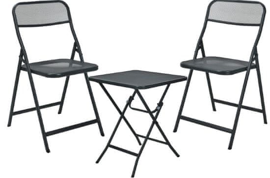 ProGarden Záhradný nábytok skladacia sada stôl + 2 stoličky