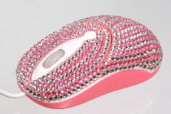 Gift4you USB optická myš s kryštálikmi vlnka, ružová