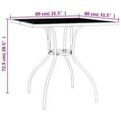 Petromila vidaXL Záhradný stôl antracitový 80x8x72,5 cm oceľová sieťovina
