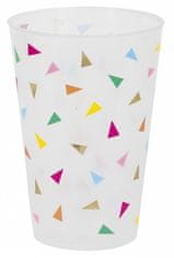 Unique Plastové poháre dúhové konfety 473ml 6ks