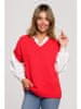 Dámska pletená vesta Reenzong BK076 červená L/XL