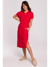 BeWear Dámske midi šaty Thazron B222 červená XL