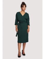 BeWear Dámske midi šaty Loni B241 tmavo zelená XL