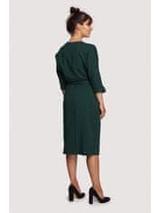 BeWear Dámske midi šaty Loni B241 tmavo zelená XL