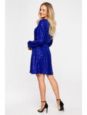 Made of Emotion Dámske mini šaty Riohn M715 kráľovsky modrá S