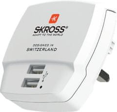 Zapardrobnych.sk USB nabíjací adaptér DC10UK pre Veľkú Britániu, 2400 mA, 2x USB výstup, SKROSS