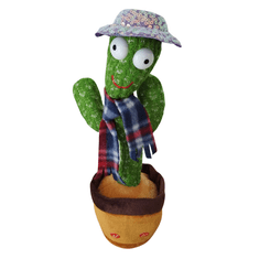 Zapardrobnych.sk Interaktívny hovoriaci a spievajúci kaktus so svetloružovým klobúkom a šálom