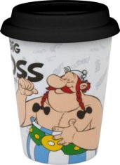 Asterix a Obelix Hrnek porcelánový cestovní s víčkem 420 ml - Obelix Big Boss