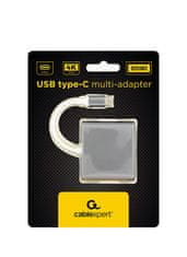 Gembird Multi-adapter USB typu C, sivý