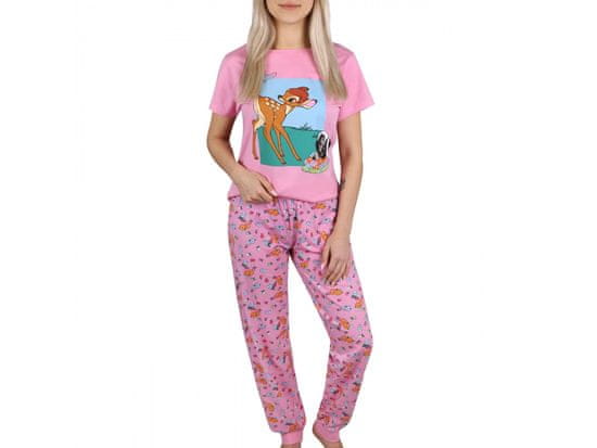 Disney DISNEY Bambi Dámske bavlnené pyžamo s krátkym rukávom, ružové pyžamo