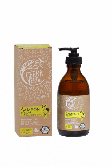 Tierra Verde Brezový šampón na suché vlasy s citrónovou trávou (230 ml) - dodá lesk a vitalitu