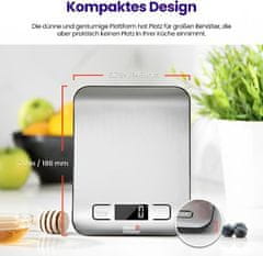HOME & MARKER® Digitálna Kuchynská Váha s Veľkým LCD displejom, Vysokou Presnosťou do 1 kg a Funkciou Tary - KITCHENSCALE