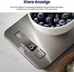 HOME & MARKER® Digitálna Kuchynská Váha s Veľkým LCD displejom, Vysokou Presnosťou do 1 kg a Funkciou Tary - KITCHENSCALE