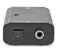 Nedis ACON2509BK - Digitálny audio prevodník | 2cestný | Vstupný konektor: 1x S/PDIF (RCA) Zásuvka / 1x TosLink Zásuvka |
