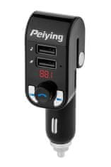 Peiying Vysielač do auta s funkciou bluetooth (2 USB zásuvky) čierny URZ0466