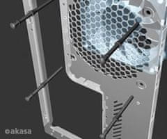 Akasa protivibračné spony na ventilátory (60ks) čierne