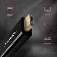 AXAGON RVD-HI14C2, DisplayPort -> HDMI 1.4 redukcia / kábel 1.8m, 4K/30Hz