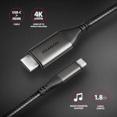 AXAGON RVC-HI2MC, USB-C -> HDMI 2.0a redukcia / kábel 1.8m, 4K/60Hz HDR10