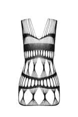 Passion Passion Bodystocking BS089 (Čierna), sieťované dámské šaty