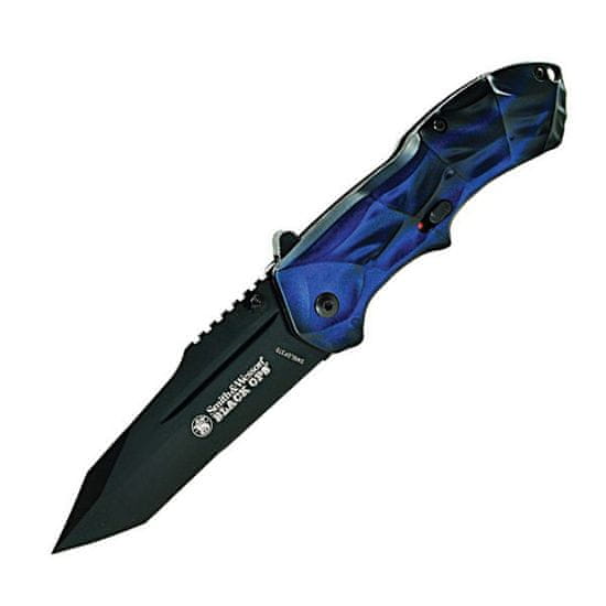 Smith & Wesson® Nôž zatvárací modro-čierny tantoo