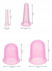 Soulima  Súprava masážnych silikónových baniek proti celulitíde 5 ks ružovej