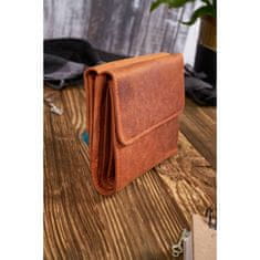 PAOLO PERUZZI Oranžová kožená dámska peňaženka t-11