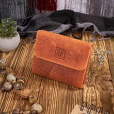 PAOLO PERUZZI Oranžová kožená dámska peňaženka t-11