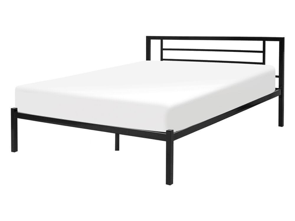 Beliani Kovová posteľ 140 x 200 cm čierna CUSSET