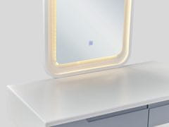 Beliani Toaletný stolík s 2 zásuvkami a LED zrkadlom biela/sivá DIEPPE