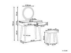 Beliani Toaletný stolík s 2 zásuvkami a LED zrkadlom biela/sivá JOSSELIN