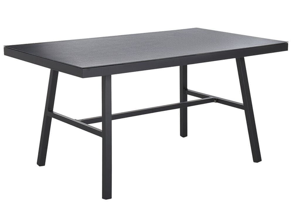 Beliani Kovový záhradný jedálenský stôl 150 x 90 cm čierny CANETTO
