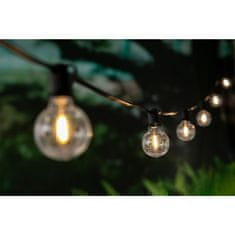 LUMILED Solárne záhradné svietidlo LED svetelná reťaz 15m GIRLANDA CALLIS s 30 LED dekoratívnymi guličkami + DIAĽKOVÉ OVLÁDANIE