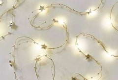 LAALU Vianočná svetelná reťaz s hviezdami 1,9 m WARM WHITE
