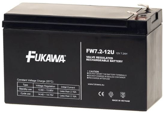 Fukawa olovená batéria FW 7,2-12 F1U do UPS APC/AEG/EATON/Powerware/ 12V/ 7,2 Ah/ životnosť 5 rokov/ Faston F1-4,7mm