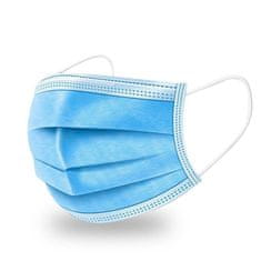 Symfony Maska - rúška ústenka s gumičkou, 3 vrstvy, modrá - 50 ks