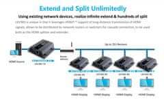 PremiumCord HDMI extender na 120m cez LAN, over IP, HDBitT
