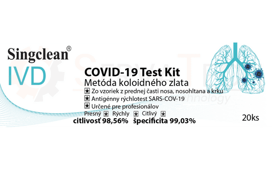 Singclean SINGCLEAN výterový antigénny rýchlostest na COVID-19 koronavírus, 20 ks