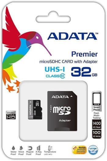 A-Data Micro SDHC Premier 32GB UHS-I + SD adaptér