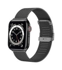 TopQ Oceľový remienok LUXURY pre Apple Watch 3-4-5-6-SE 38-40 mm čierny 66011