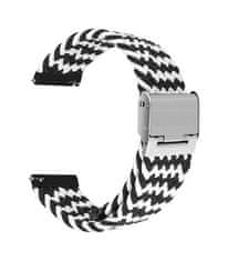 TopQ Pletený remienok Braid pre Apple Watch 3-4-5-6-SE 42-44mm čierno-biely 60383