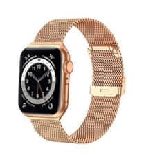 TopQ Oceľový remienok LUXURY pre Apple Watch 3-4-5-6-SE 42-44mm rose gold 60450