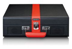 LENCO TT-110BKRD Retro kufříkový gramofón s Bluetooth a zabudovanými cvokmi