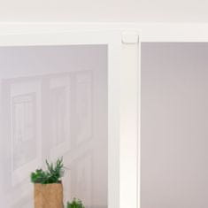Vidaxl Vnútorné dvere biele 93x201,5 cm tvrdené sklo a hliník úzke