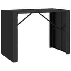 Vidaxl Záhradný stôl so sklenenou doskou čierny 145x80x110cm polyratan