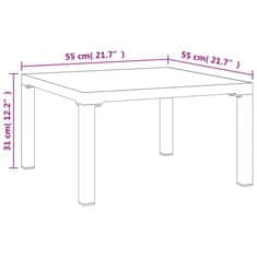 Vidaxl Záhradný konferenčný stolík sivý 55x55x31 cm DPC a oceľ