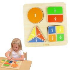 Masterkidz Montessori matematická vzdelávacia tabuľka Delenie zlomkov